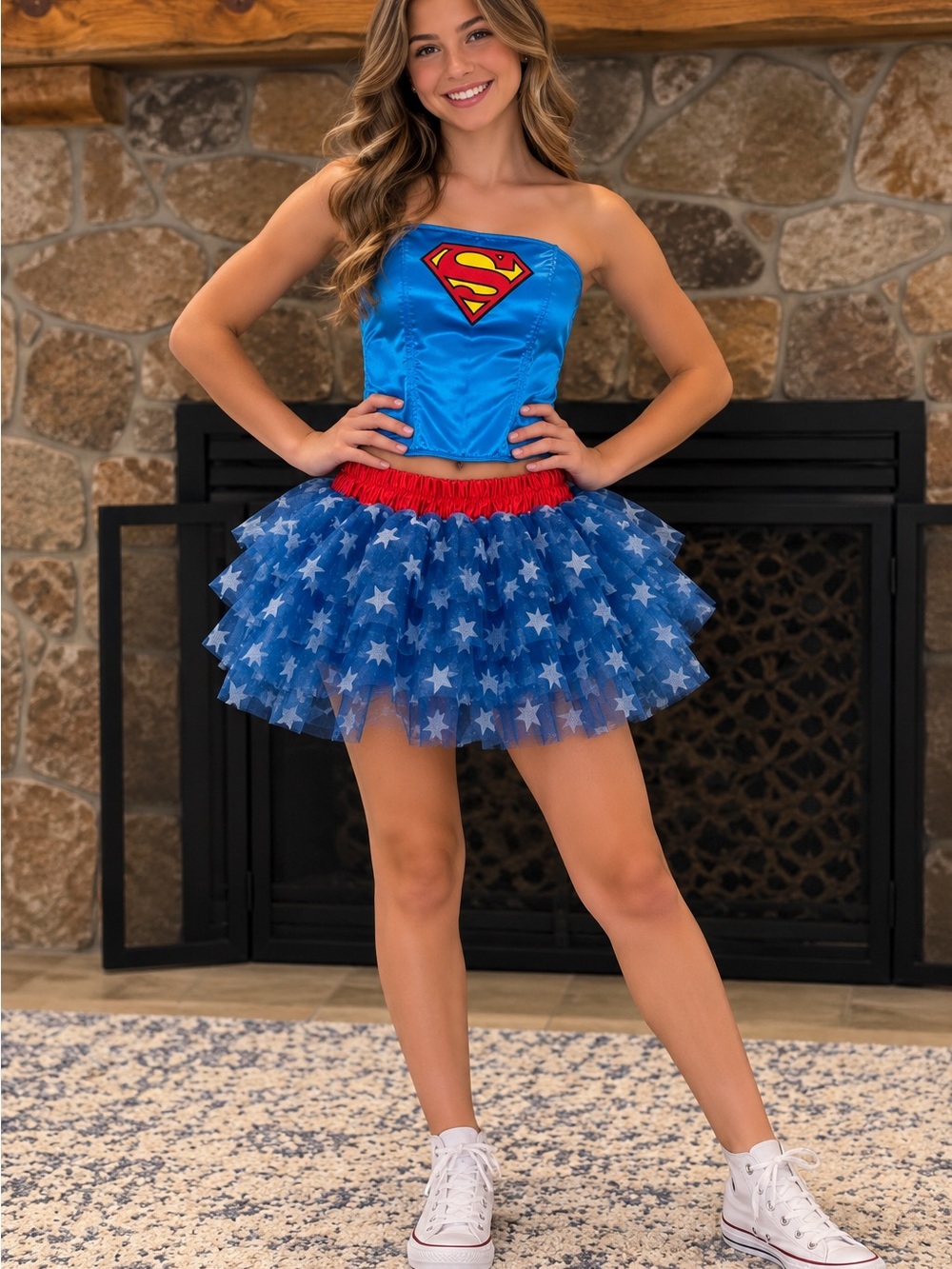 DC Comics Girls Blue and Red Supergirl Tutu Costume